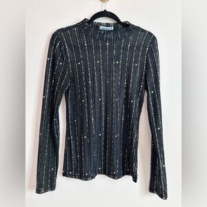 Black and Gold Star Patterned Top